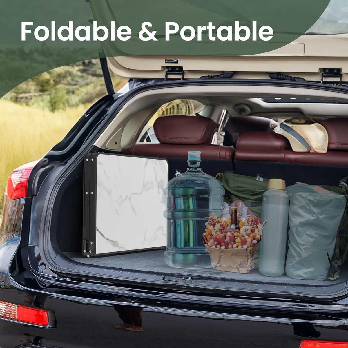 Folding Camping Table 3ft Aluminum with Side Racks & Storage Net D613