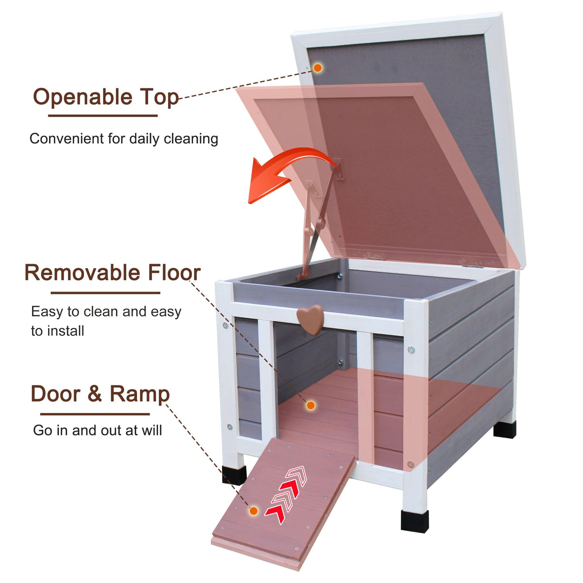 Insulated Outdoor Cat House with Liner B5979