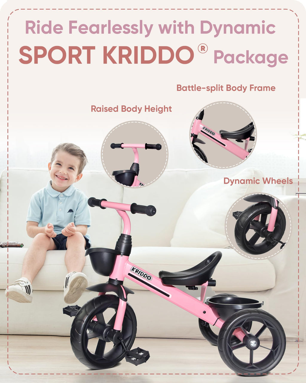 Kids Tricycle with Protective Gear Set W909