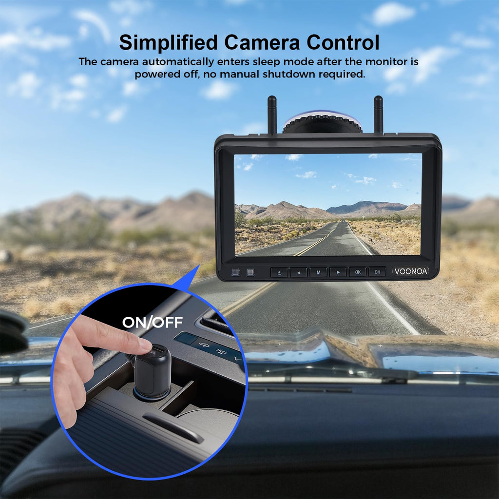 Magnetic Wireless Backup Camera with 7'' HD 1080P DVR Monitor System E216