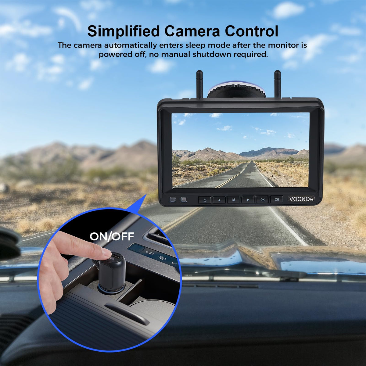 Magnetic Wireless Backup Camera with 7'' HD 1080P DVR Monitor System E216