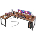 63 Inch L Shaped Desk with Power Outlets J2745