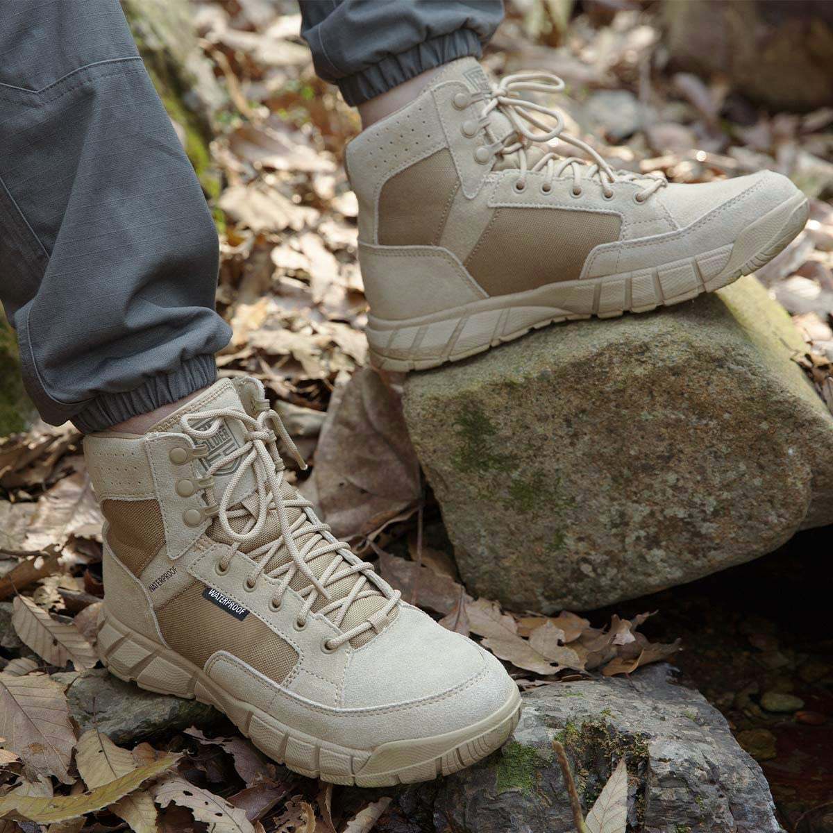 Men's 6 Inches Lightweight Waterproof Suede Leather Work Boots H2185