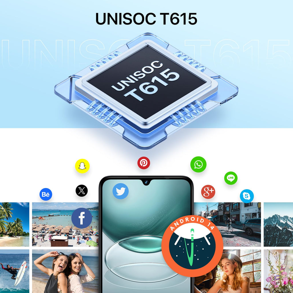 Android 14 6.9" HD+ 120Hz Octa-core 16GB +256GB 6000mAh 50MP Triple Camera Dual 4G LTE NFC Black Smartphone L45411