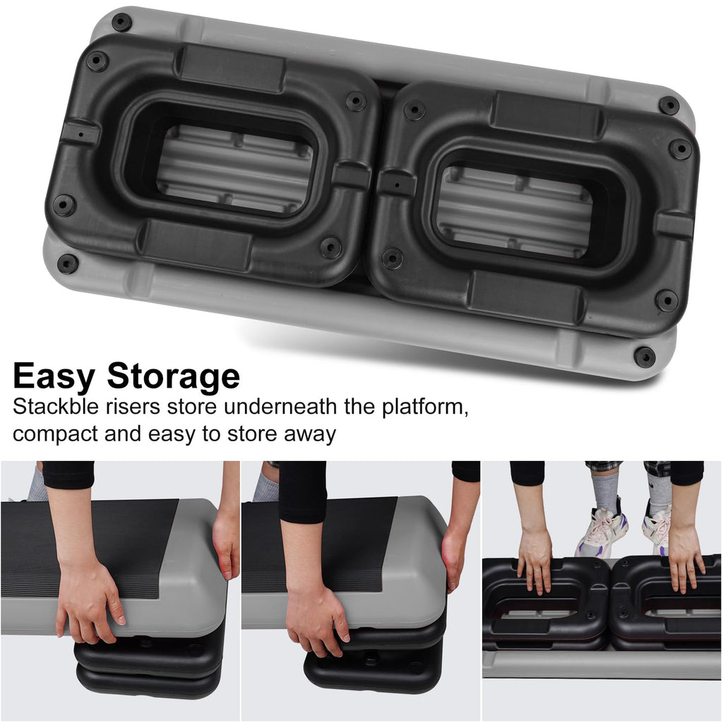 Adjustable Aerobic Stepper with 4 Risers S99694