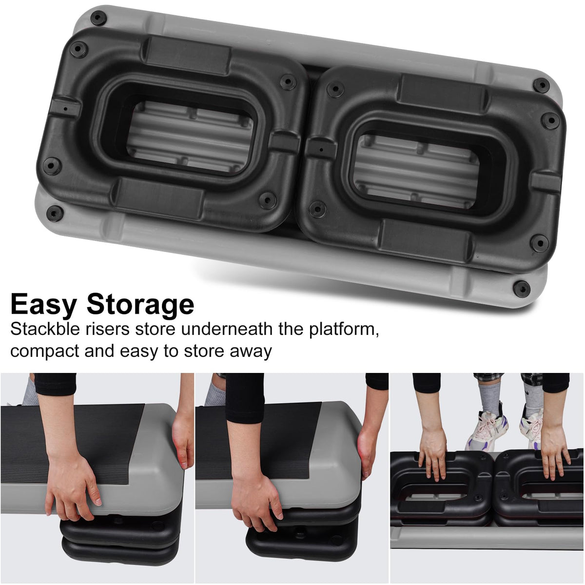Adjustable Aerobic Stepper with 4 Risers S99694