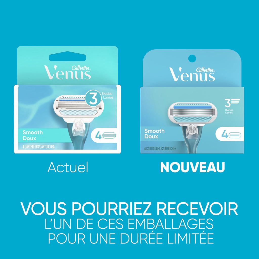 Women's 3 Blade Razor Refills, 4 Count V45665