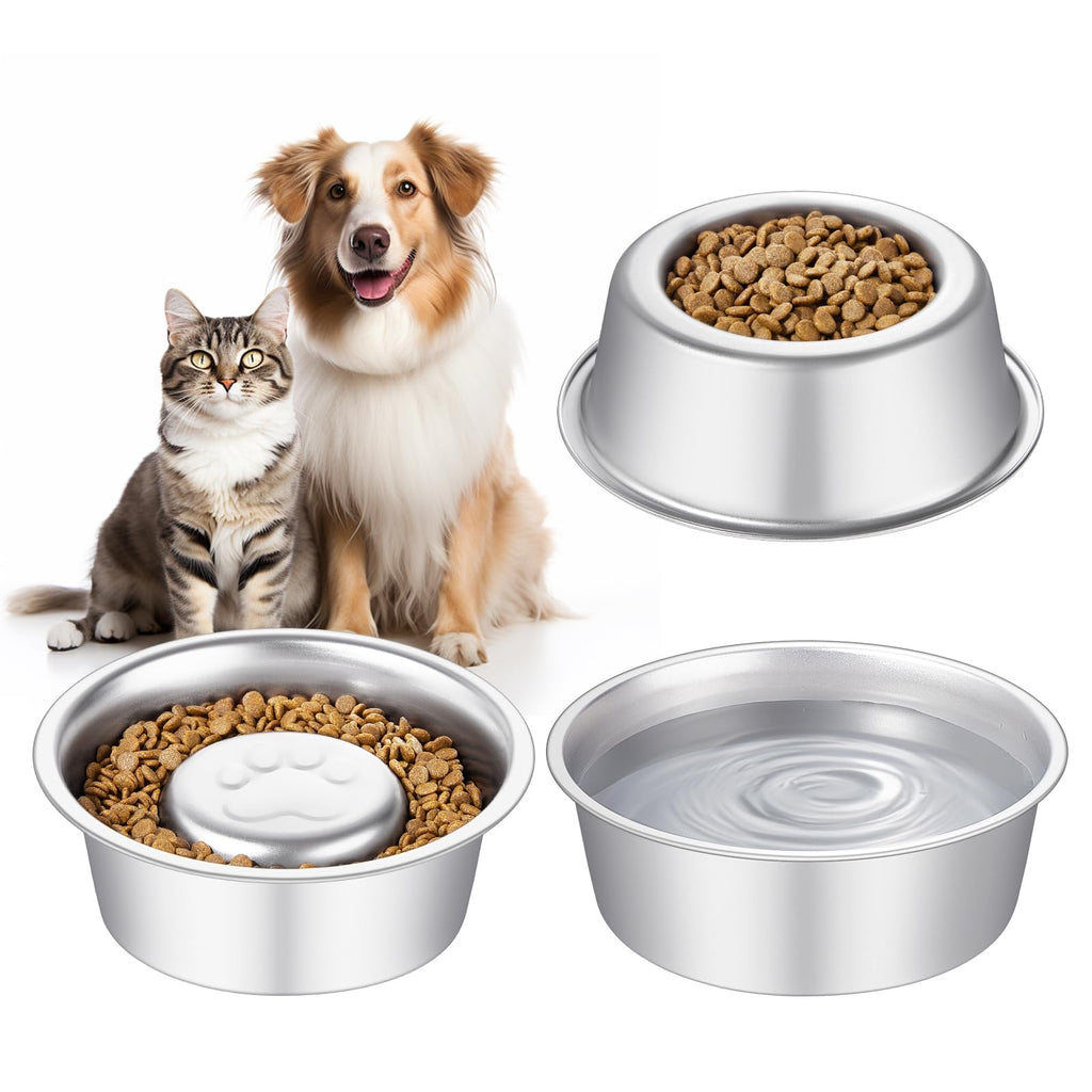 Stainless Steel Pet Dog Water and Food Bowl, 2-Pack Y277800