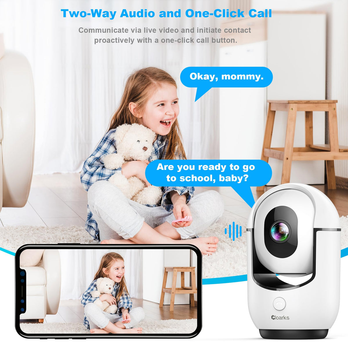 2K Pan/Tilt WiFi Indoor Security Camera with 2-Way Audio S693