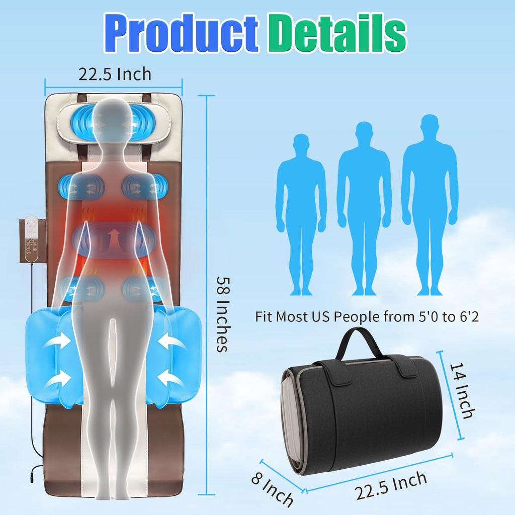 Full Body Massage Mat with Heat E80055