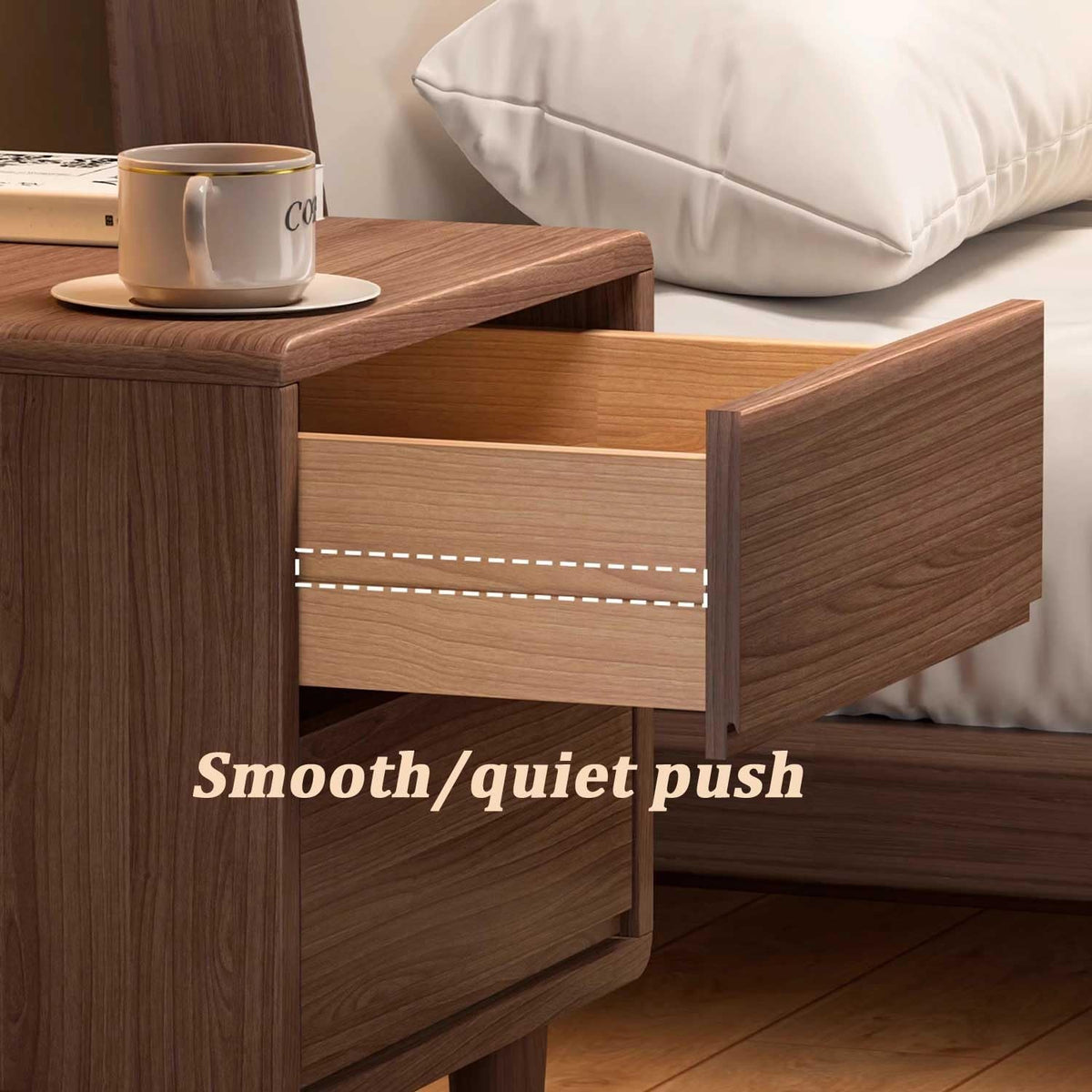 Brown 2 Drawer Nightstand I600