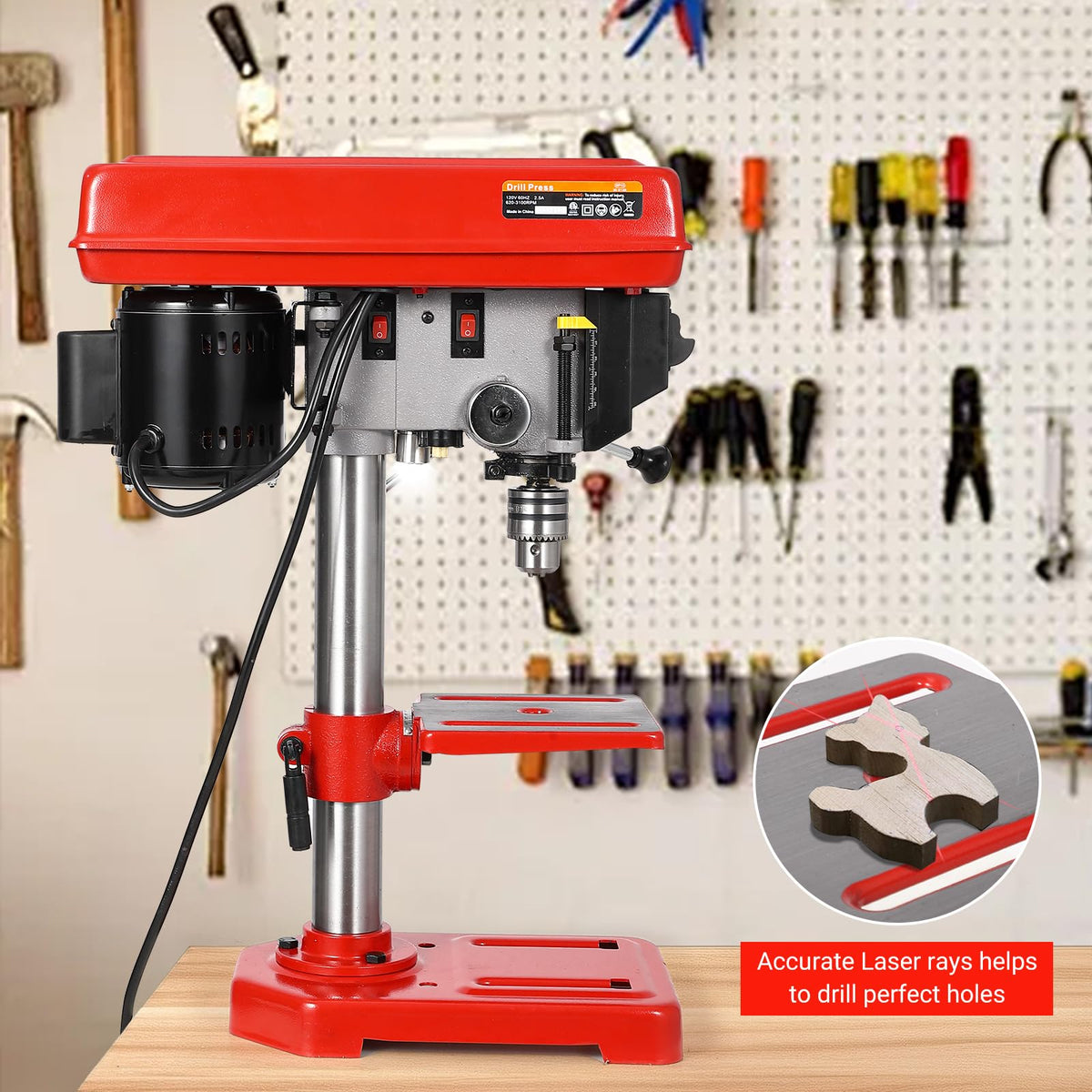 8" Benchtop Drill Press with 5 Adjustable Speeds Z943954