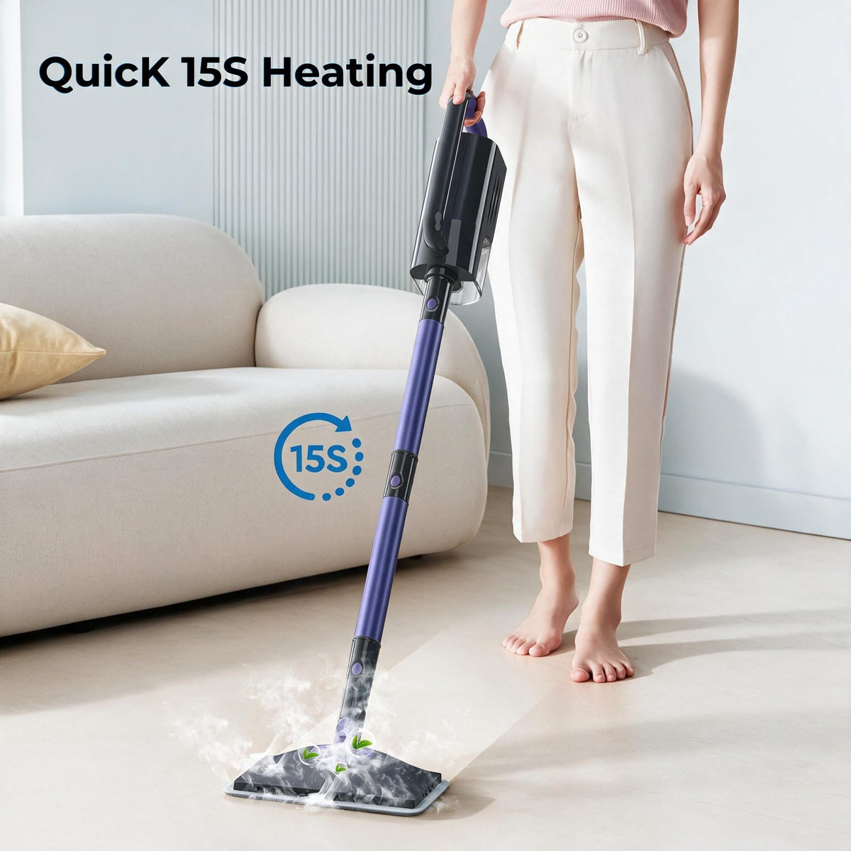 6-in-1 Lightweight Steam Mop with 23FT Cable C87610