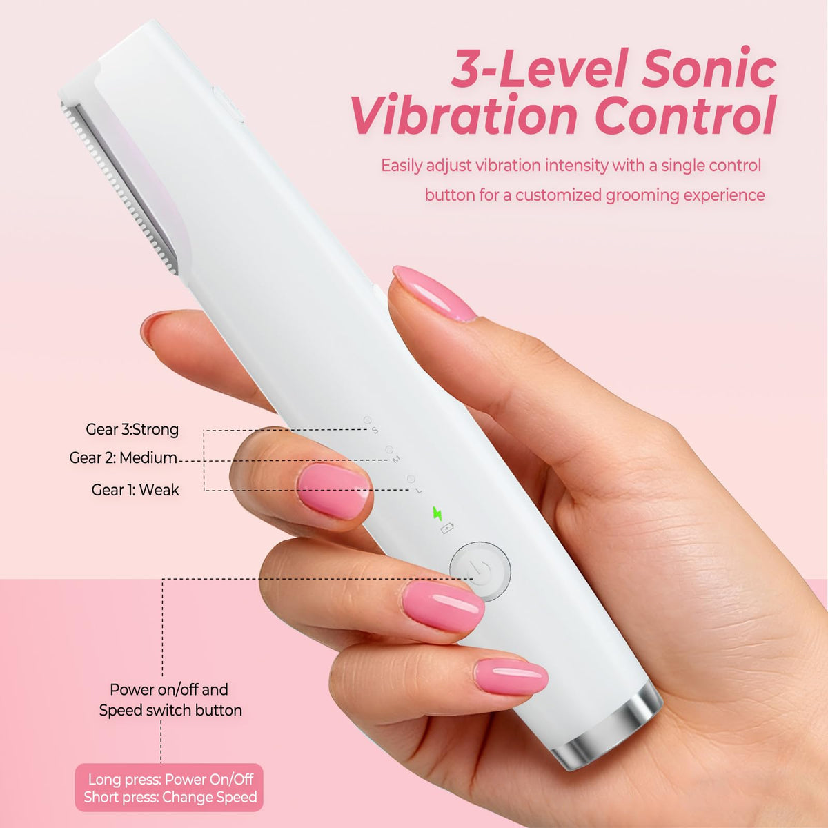 White Rechargeable Dermaplane Razor with 3 Replacement Blades D93467