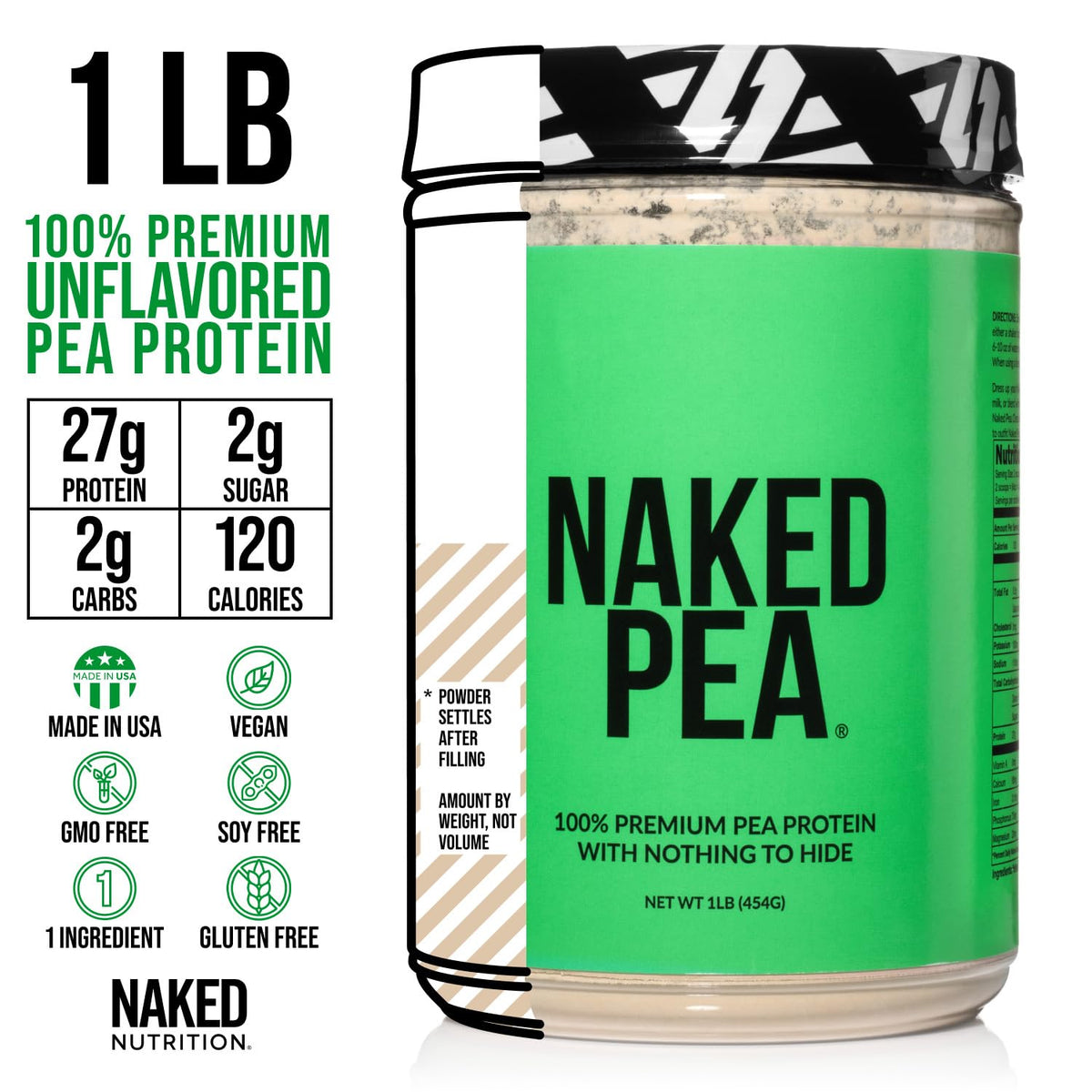 Pea Protein Isolate and Creatine Monohydrate Unflavored C789
