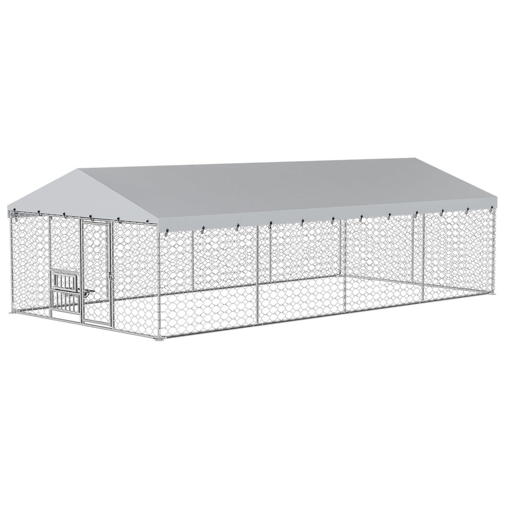 10×20FT Heavy Duty Chain Link Dog Kennel with Roof S800