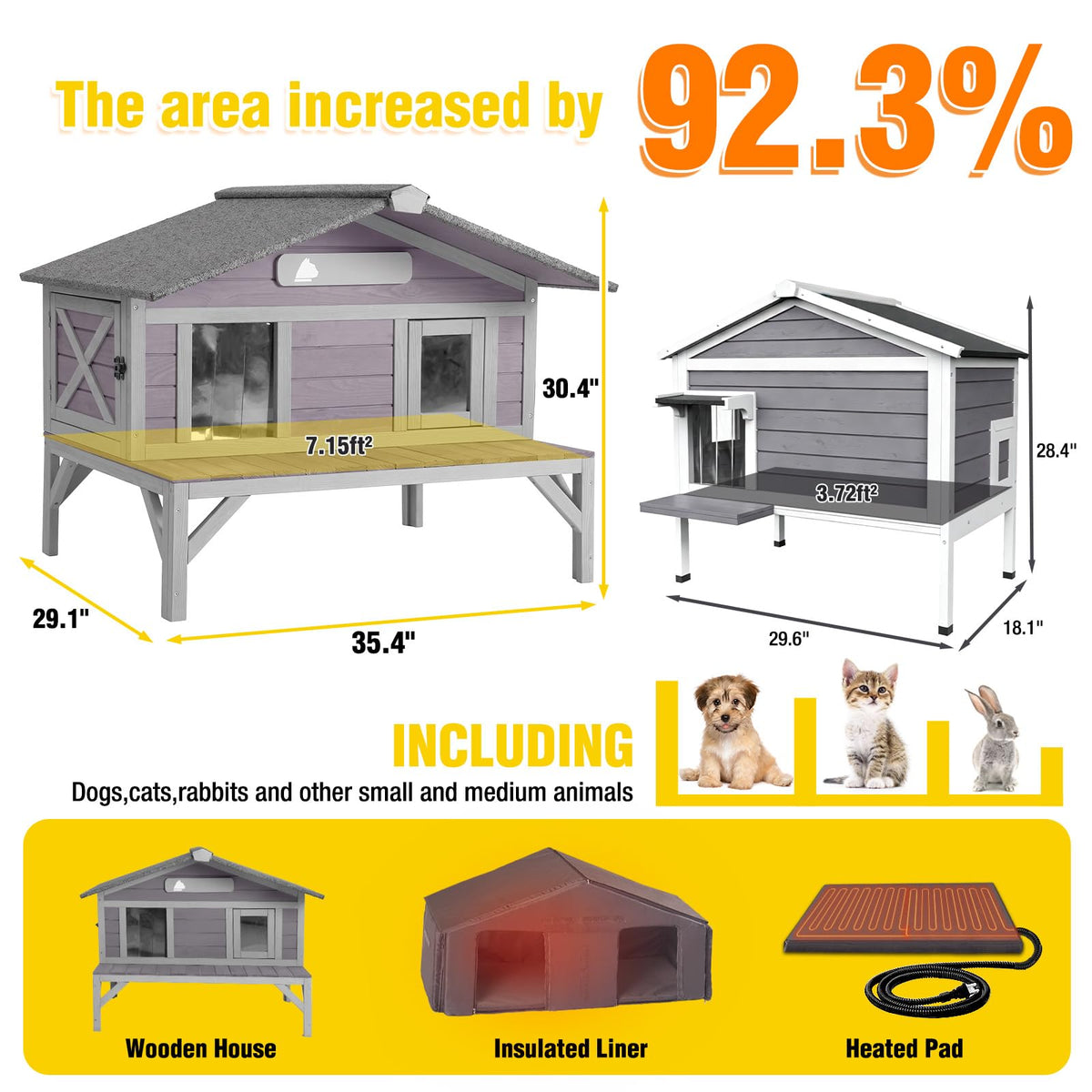Waterproof Heated Cat House B577