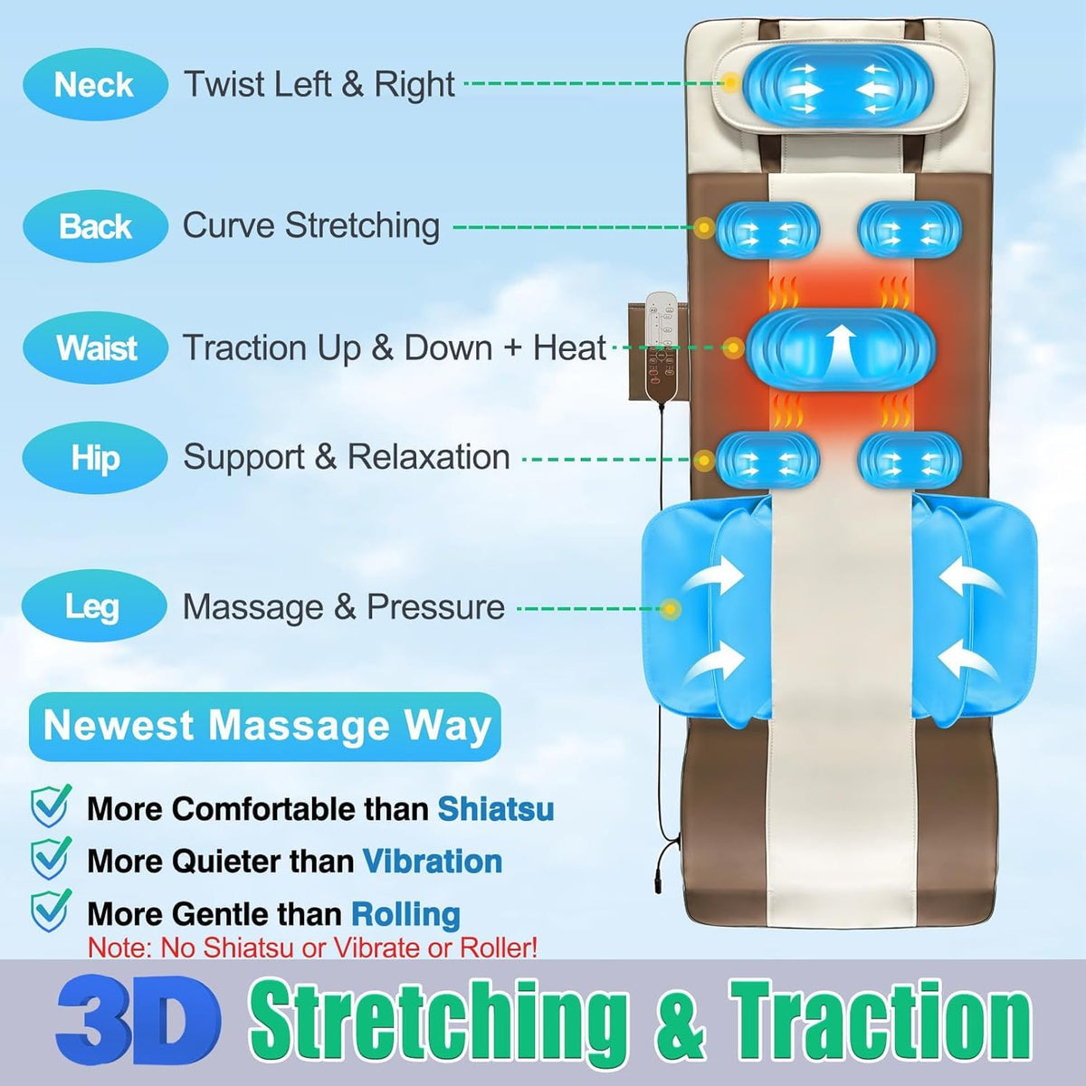 Full Body Massage Mat with Heat E80055