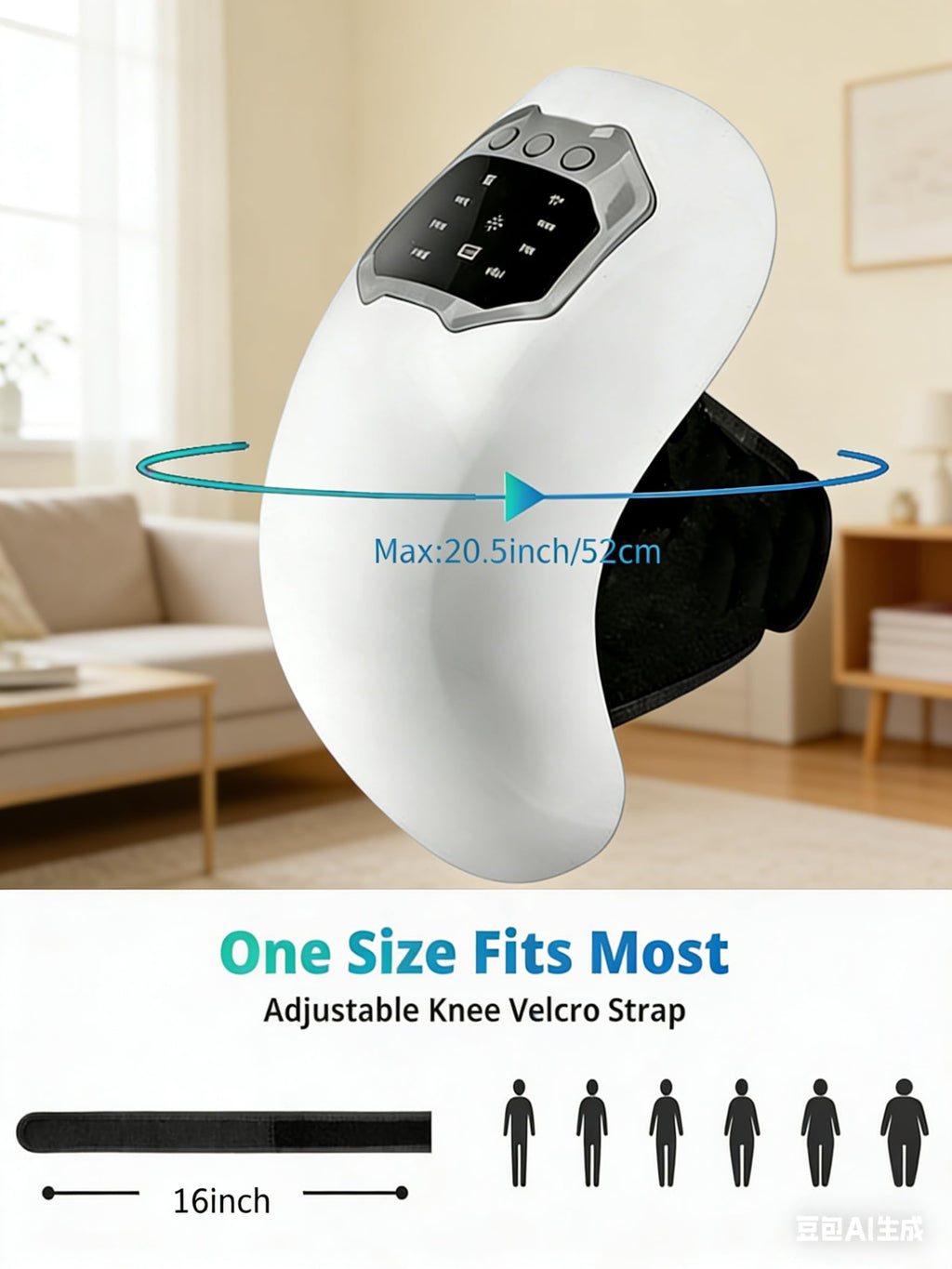Cordless Portable Knee Massager with 3 Vibration Modes K274290