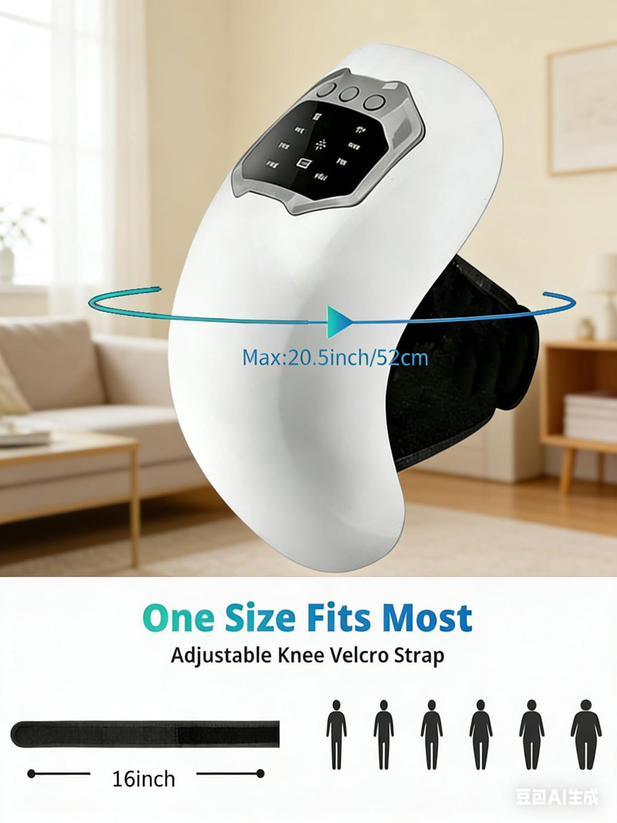Cordless Portable Knee Massager with 3 Vibration Modes K274290