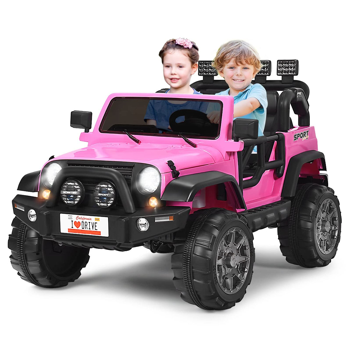 12V Battery Powered Ride on Truck with Remote Control, Pink F5330