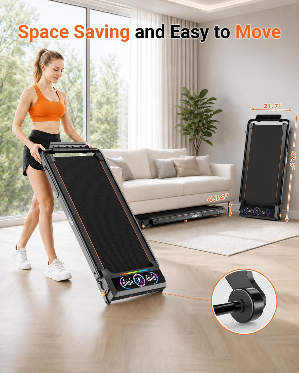 Walking Pad Treadmill with Incline Y49267