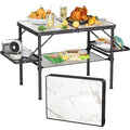Folding Camping Table 3ft Aluminum with Side Racks & Storage Net D613