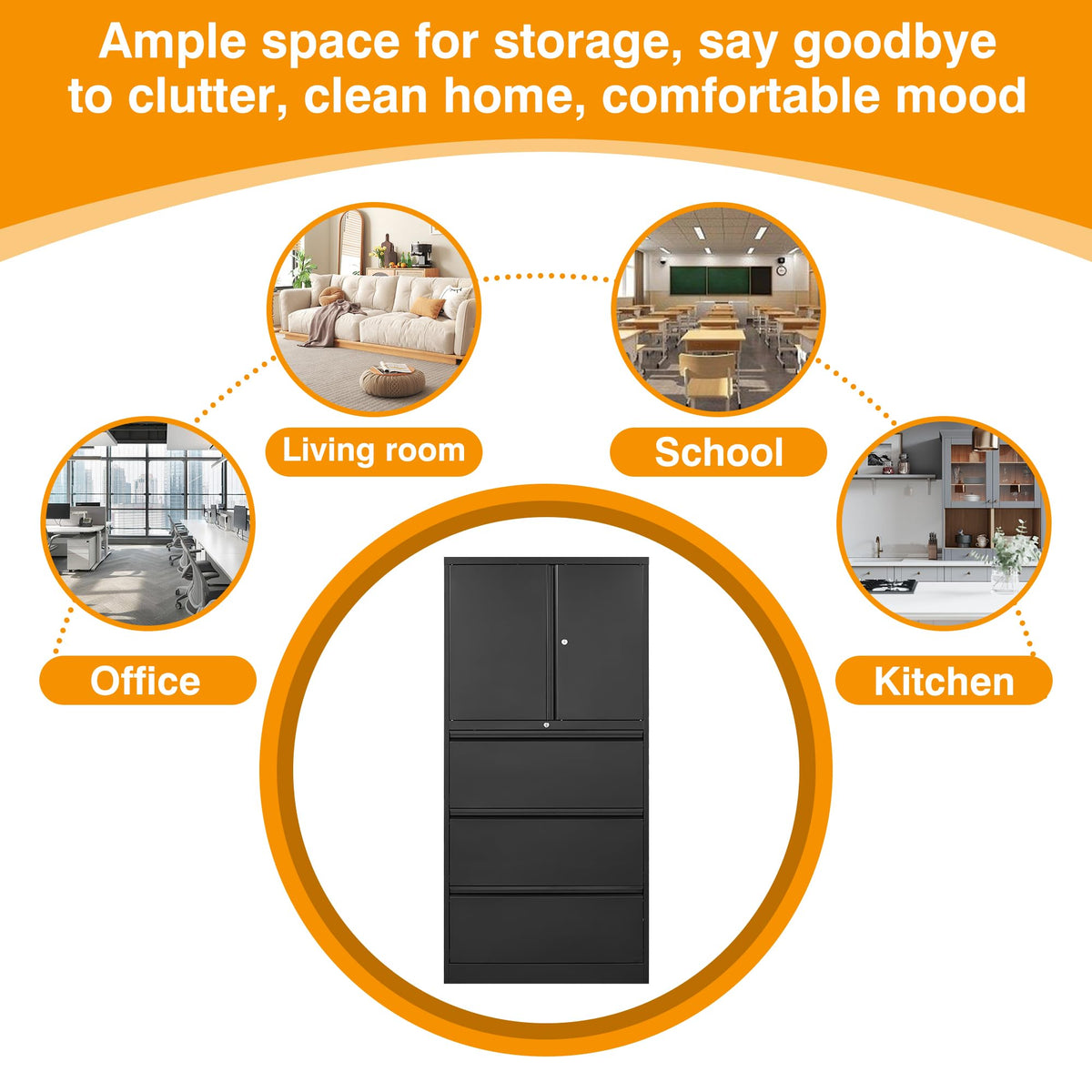 3 Drawer Metal Lockable File Cabinet P53422