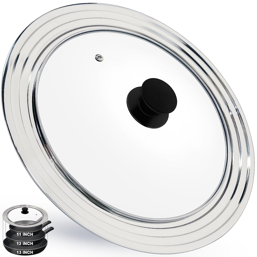 13 Inch Stainless Steel and Tempered Glass Pan Lid Z7103