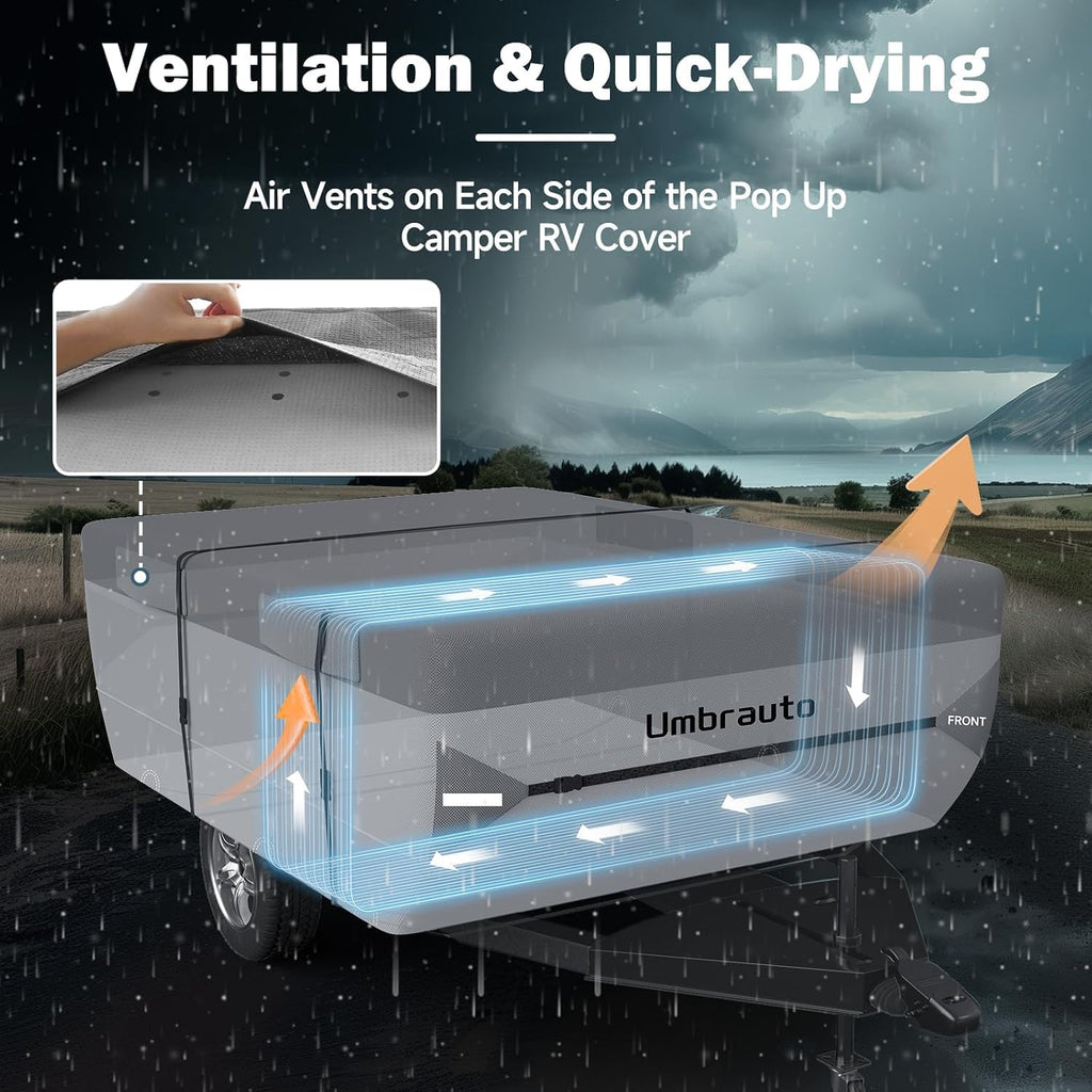 16'-18' 7 Layers Waterproof Polypropylene Pop Up Folding Camper Cover J520578