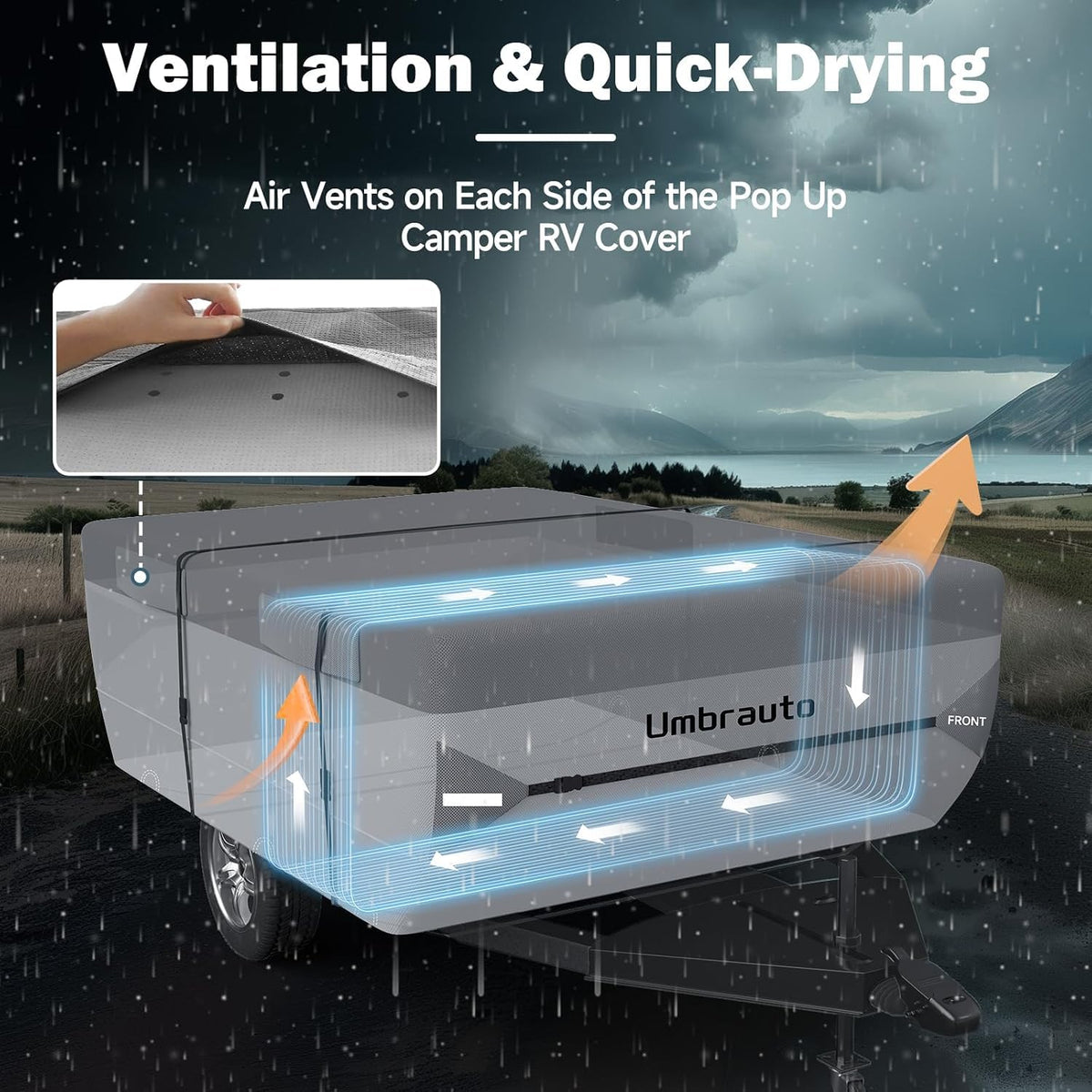 16'-18' 7 Layers Waterproof Polypropylene Pop Up Folding Camper Cover J520578