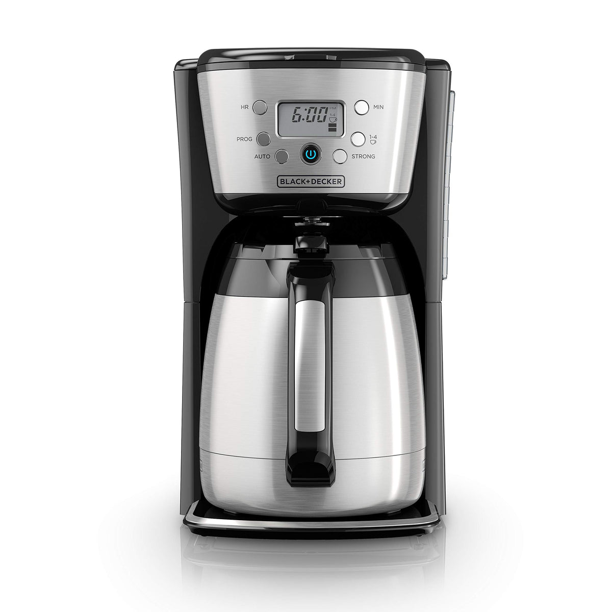 Black and Silver 12 Cup Programmable Thermal Coffee Maker B787748