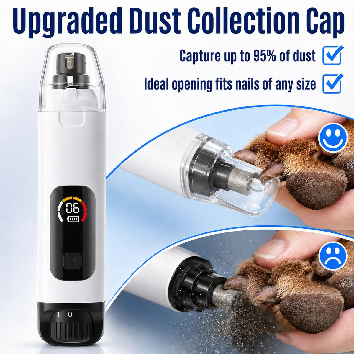 6-Speed Electric Pet Nail Grinder with LED Lights Y7524