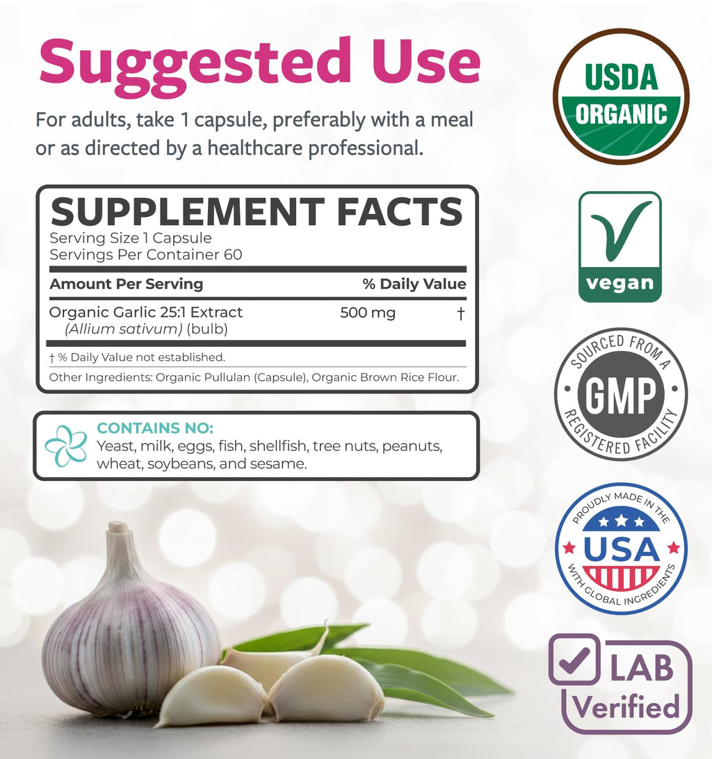 USDA Organic Odorless Garlic Capsules E100549
