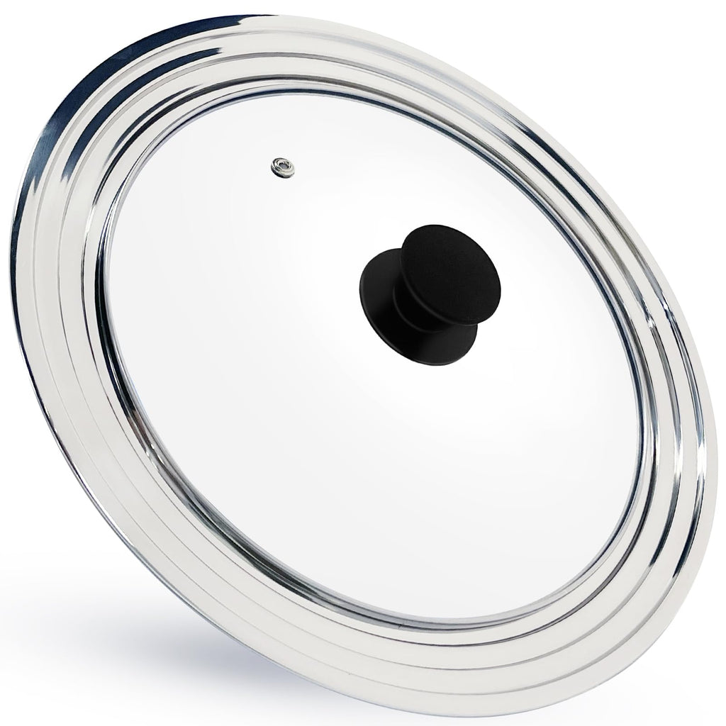 13 Inch Stainless Steel and Tempered Glass Pan Lid Z7103