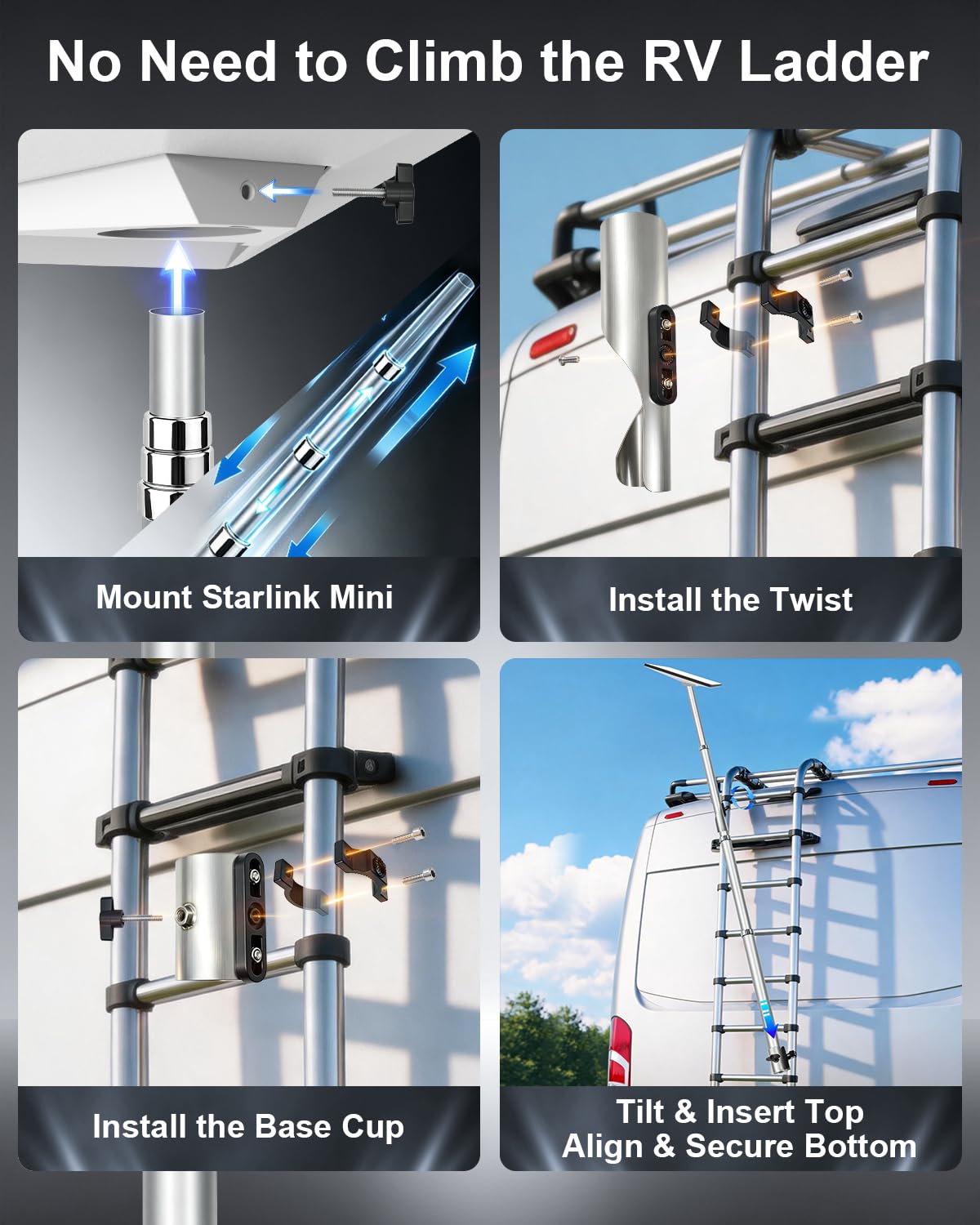 Adjustable Telescoping Flag Pole Mount Kit with Adapter Y838518