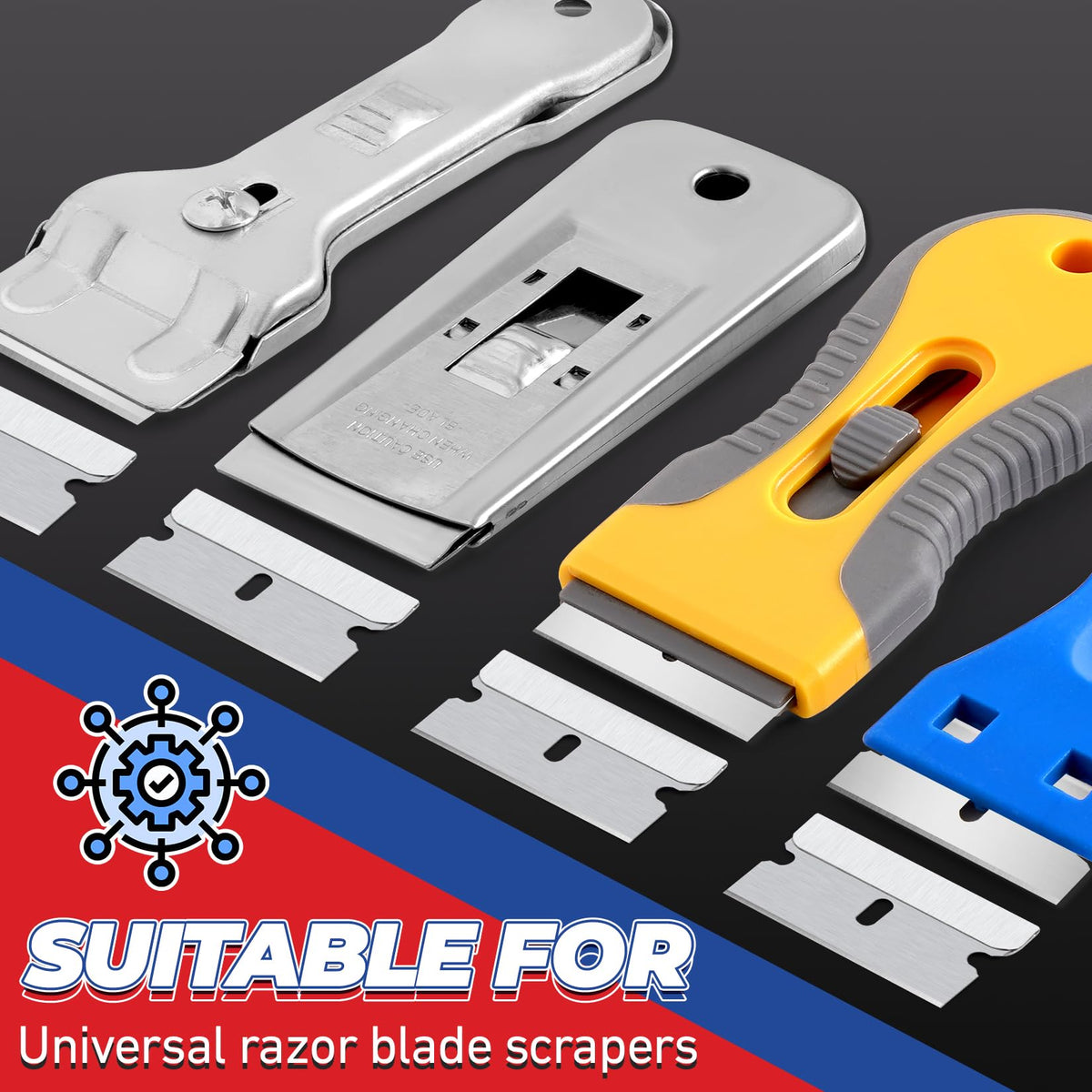 Single Edge Razor Blades, 100 Blades, High Carbon Steel Z88244