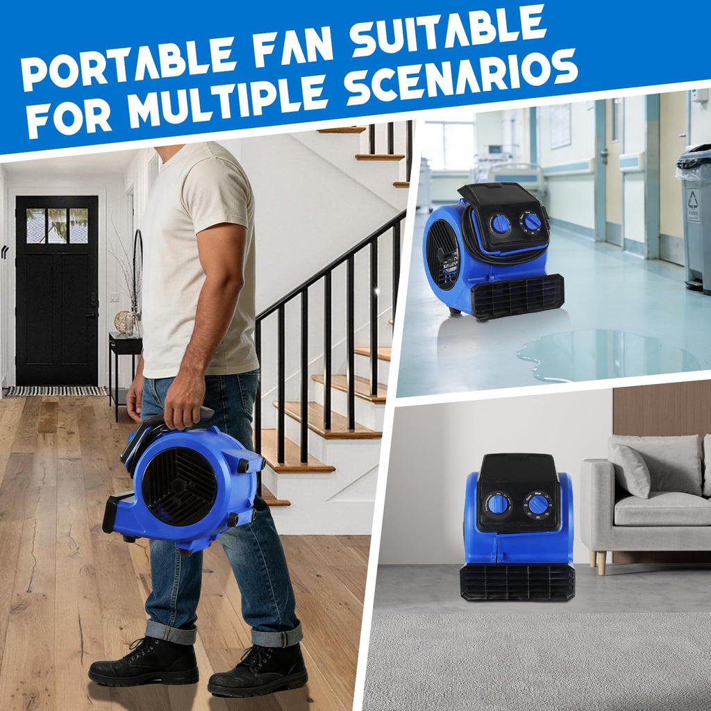 1/4HP 600CFM 3 Speeds Air Mover Fan T81448