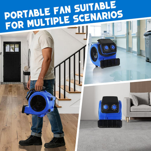 1/4HP 600CFM 3 Speeds Air Mover Fan T81448
