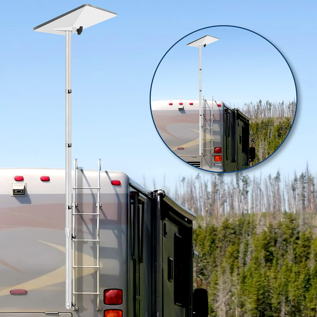 Adjustable Telescoping Flag Pole Mount Kit with Adapter Y838518