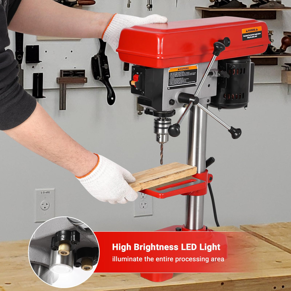 8" Benchtop Drill Press with 5 Adjustable Speeds Z943954