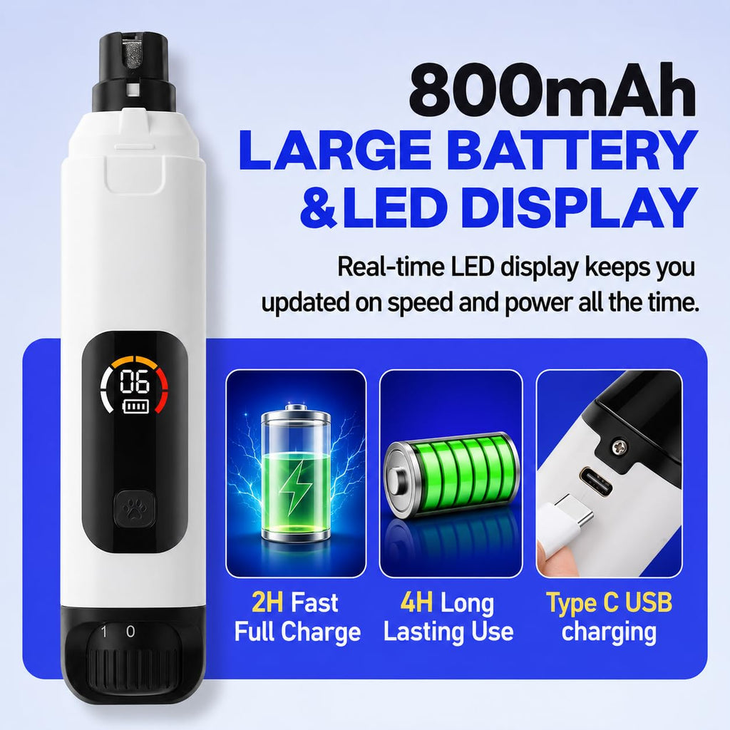 6-Speed Electric Pet Nail Grinder with LED Lights Y7524