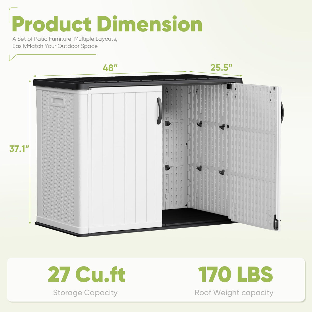 White 26 Cu Ft Lockable Outdoor Storage Cabinet W735