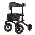 All-Terrain Rollator Walker with 12” Front Wheels, Compact Folding, Red M290