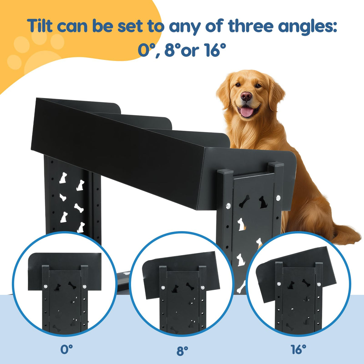 Elevated Dog Bowls with 3 Stainless Steel Bowls W177
