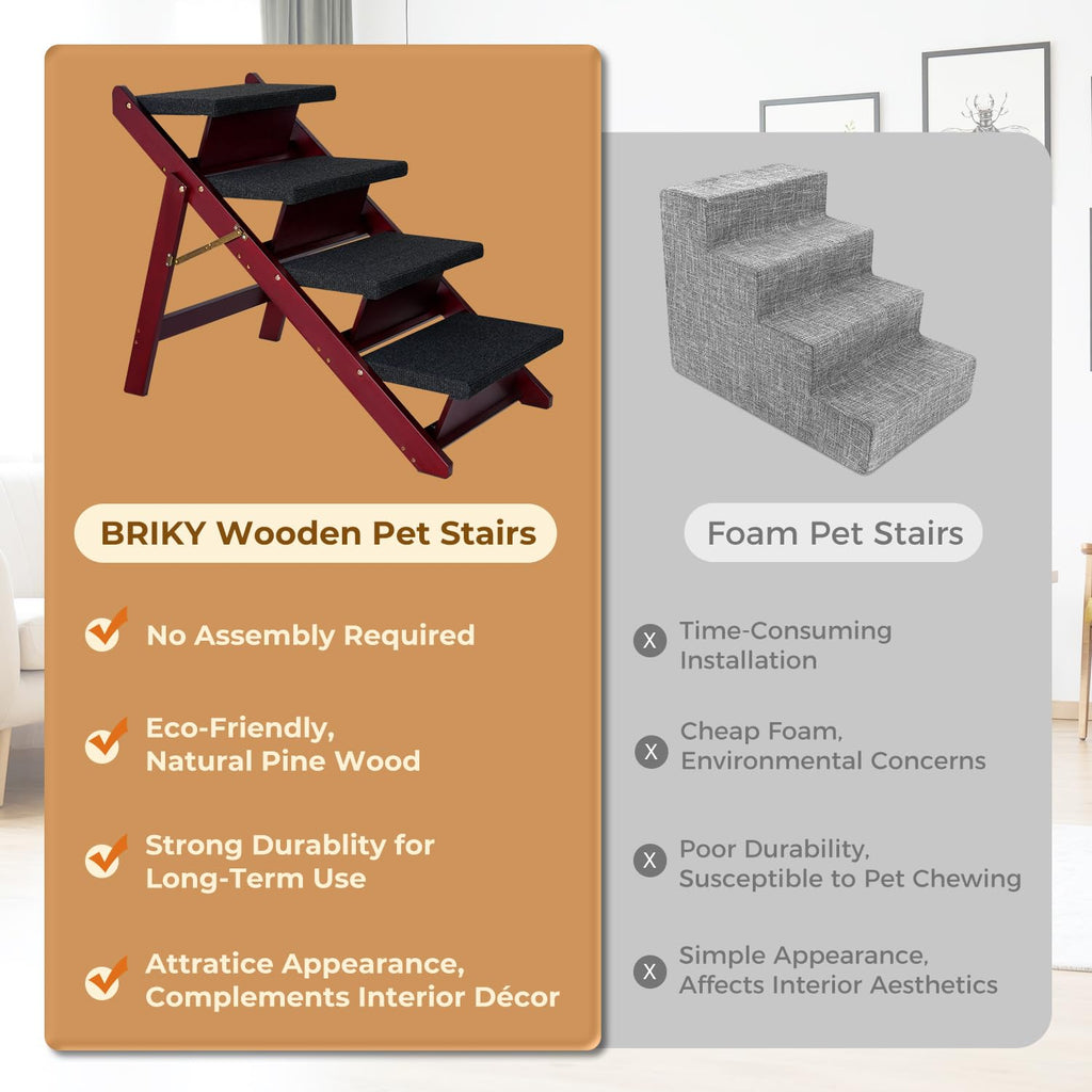 Foldable 4 Steps Wooden Dog Stairs V160810