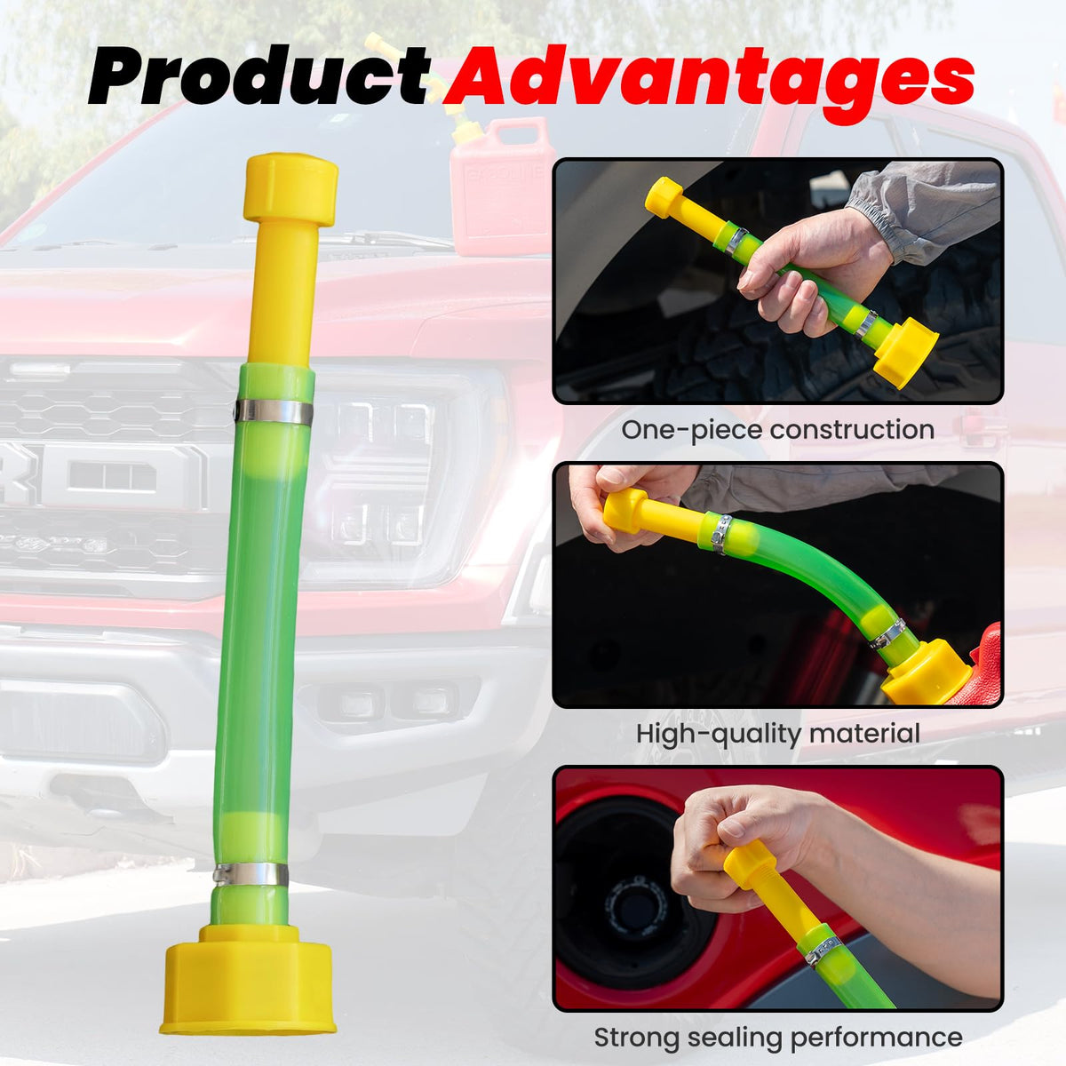 10'' Gas Can Spout Replacement Kit with Yellow Gas Caps Y914