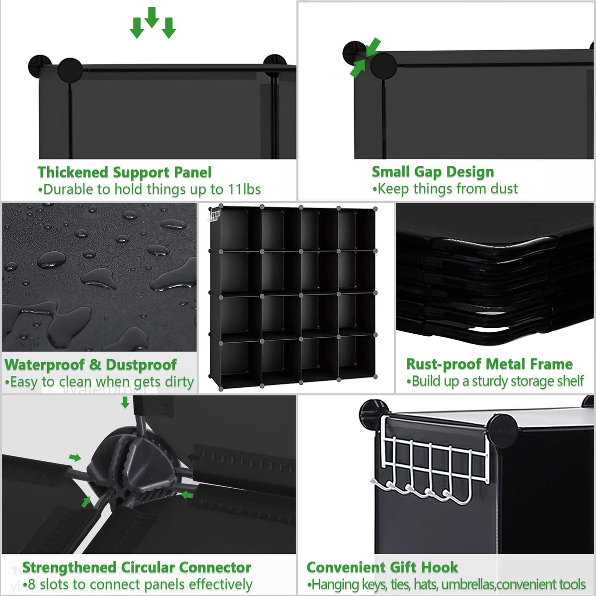 16 Cube Black Storage Organizer B544757