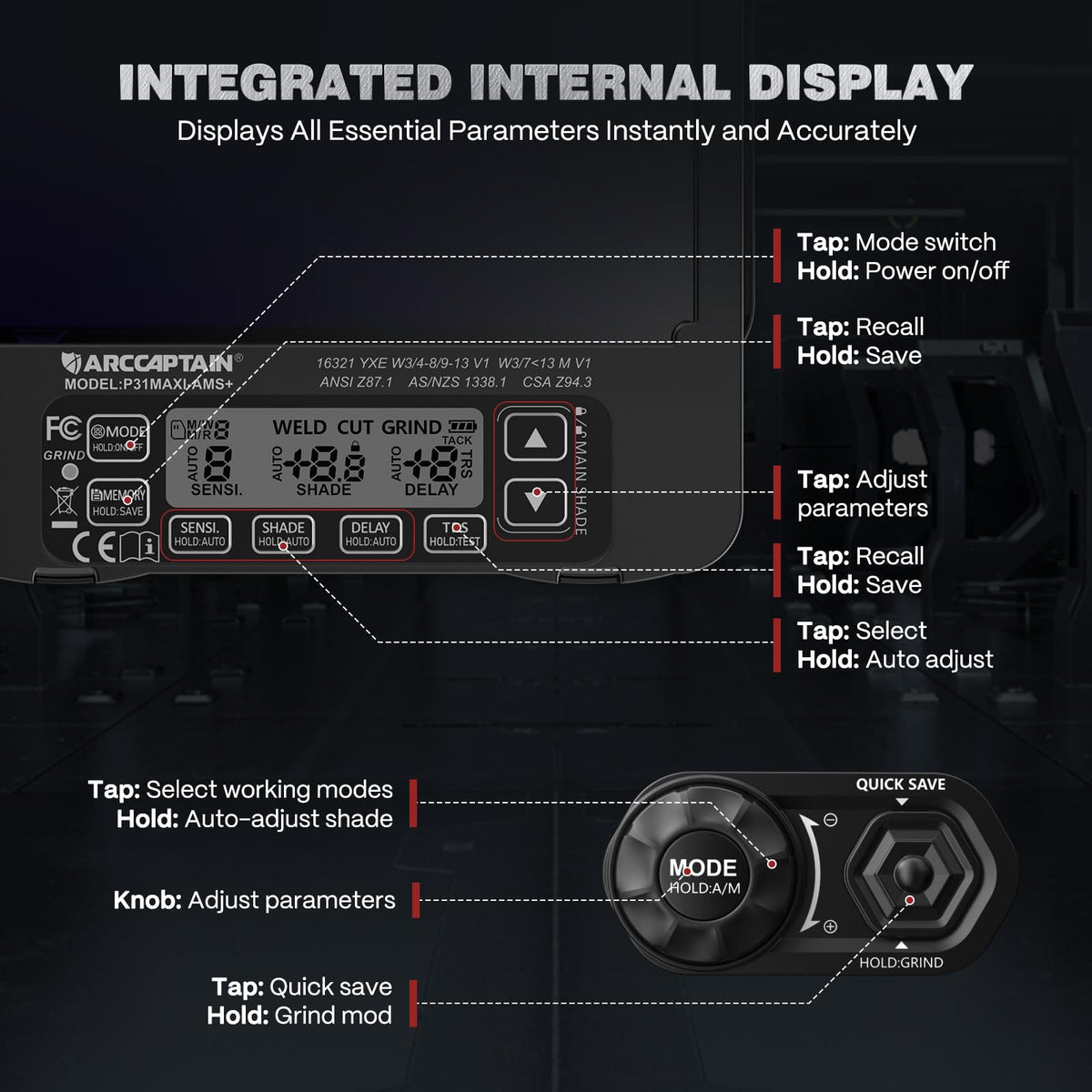 Intelligent Auto-Darkening Welding Helmet U6695