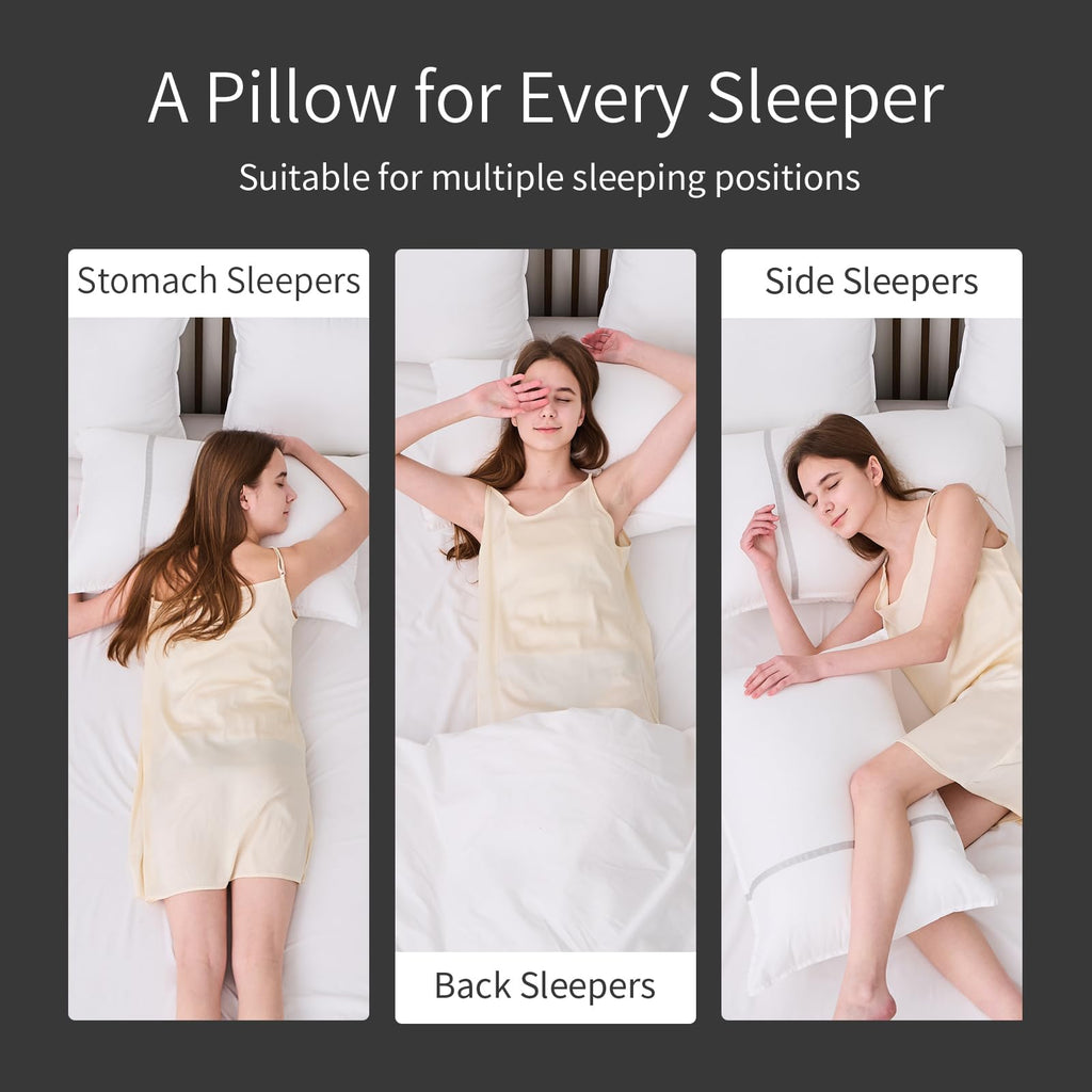 Queen Size Set of 2 Medium Firm Down Alternative Bed Pillows D802222